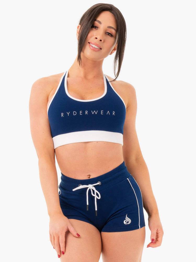 Staniki Sportowe Damskie Ryderwear Women Sports Bra Track Granatowe | PL1676GL