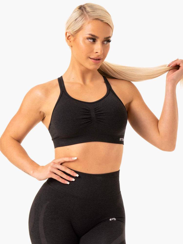 Staniki Sportowe Damskie Ryderwear Women Sports Bra Sculpt Seamless Czarne | PL1680LH