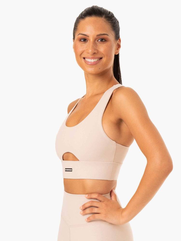 Staniki Sportowe Damskie Ryderwear Women Sports Bra Base Racer Back Głęboka Brązowe | PL1681ZG