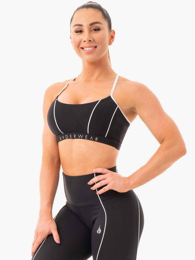 Staniki Sportowe Damskie Ryderwear Women Sports Bra Glow Czarne | PL1693YU