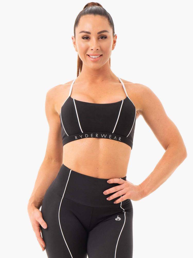 Staniki Sportowe Damskie Ryderwear Women Sports Bra Glow Czarne | PL1693YU