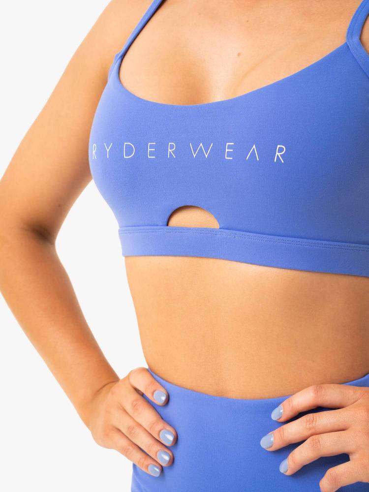 Staniki Sportowe Damskie Ryderwear Women Sports Bra Staples Niebieskie | PL1695IS