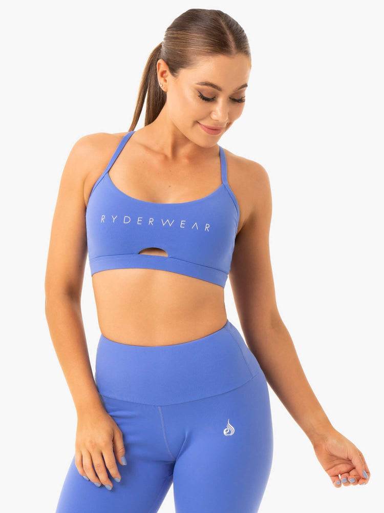 Staniki Sportowe Damskie Ryderwear Women Sports Bra Staples Niebieskie | PL1695IS