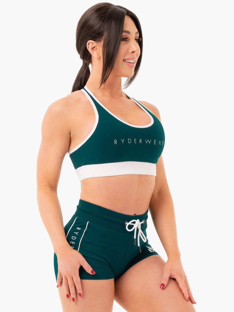 Staniki Sportowe Damskie Ryderwear Women Sports Bra Track Turkusowe Zielone | PL1699SO