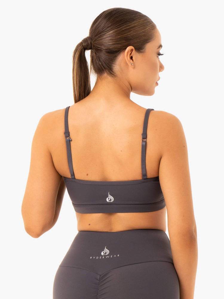 Staniki Sportowe Damskie Ryderwear Women Sports Bra Staples Szare | PL1712NB