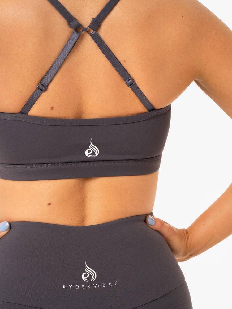 Staniki Sportowe Damskie Ryderwear Women Sports Bra Staples Szare | PL1712NB