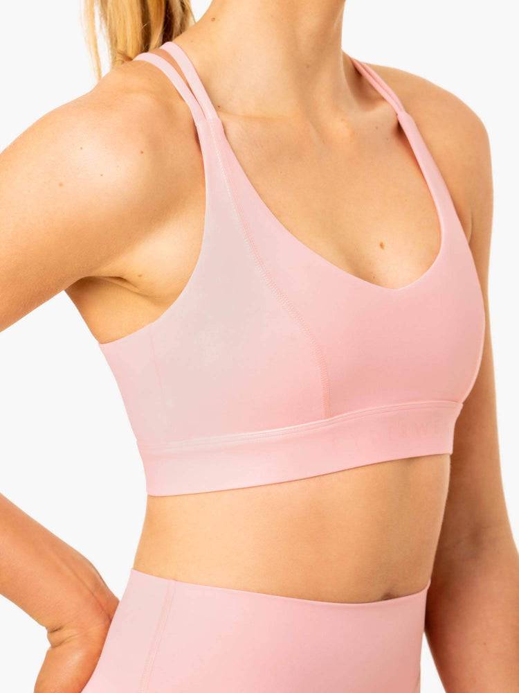 Staniki Sportowe Damskie Ryderwear Women Sports Bra NKD Align Różowe | PL1716EX