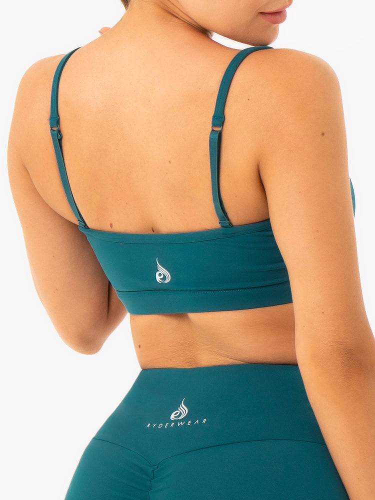 Staniki Sportowe Damskie Ryderwear Women Sports Bra Staples Turkusowe | PL1720UT