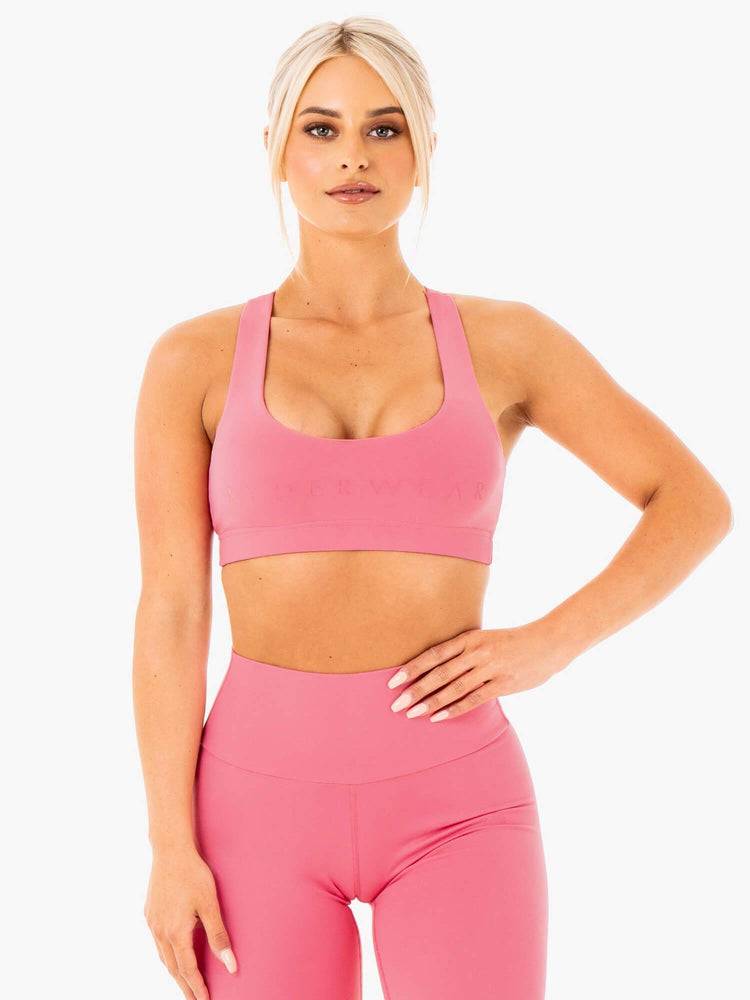 Staniki Sportowe Damskie Ryderwear Women Sports Bra Motion Różowe | PL1723PQ