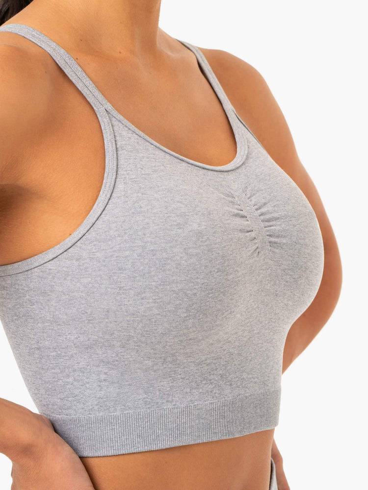 Staniki Sportowe Damskie Ryderwear Women Sports Bra Sculpt Seamless Tank Szare | PL1727FM