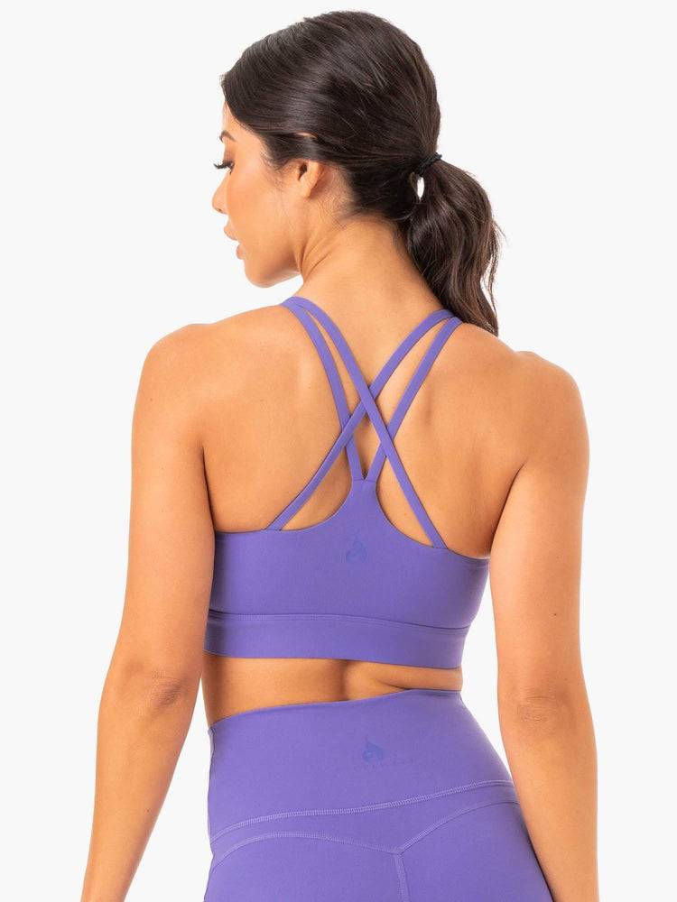 Staniki Sportowe Damskie Ryderwear Women Sports Bra NKD Align Fioletowe | PL1730JJ