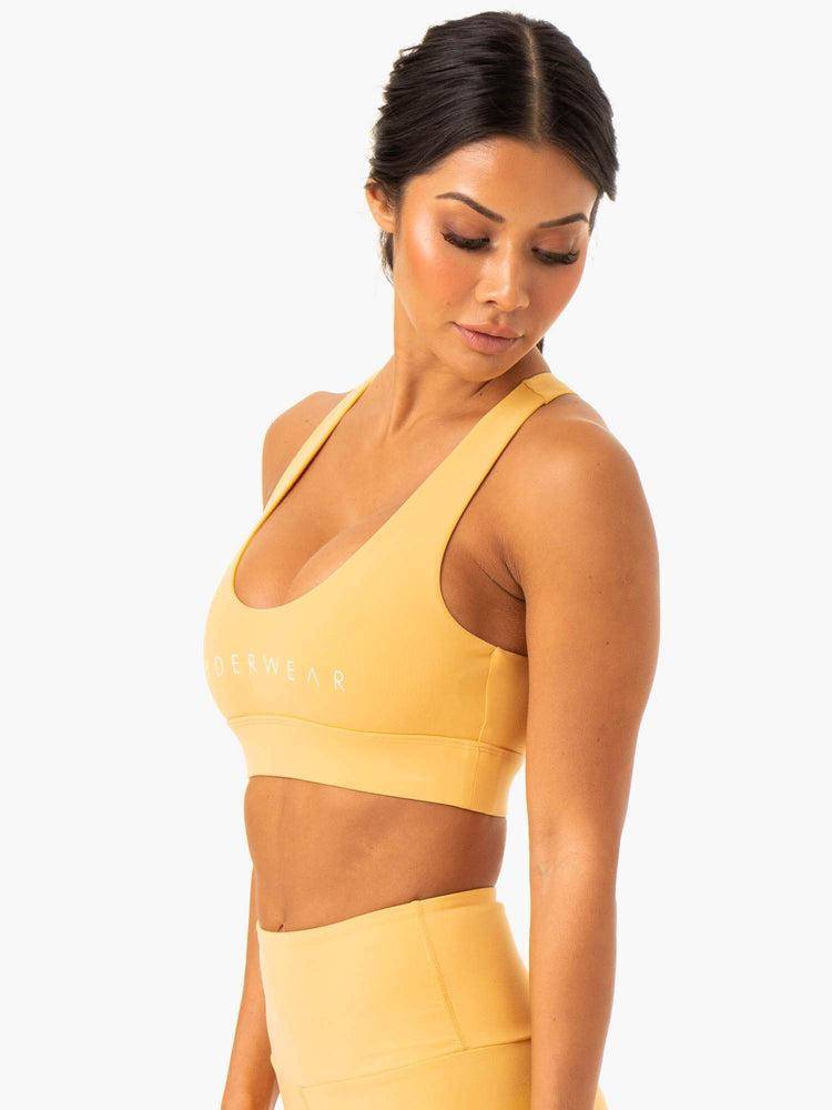 Staniki Sportowe Damskie Ryderwear Women Sports Bra Staples Cross Over Mango | PL1739MA