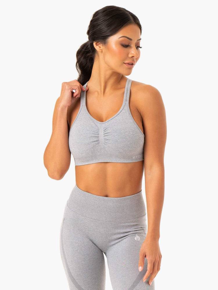 Staniki Sportowe Damskie Ryderwear Women Sports Bra Sculpt Seamless Szare | PL1761CE