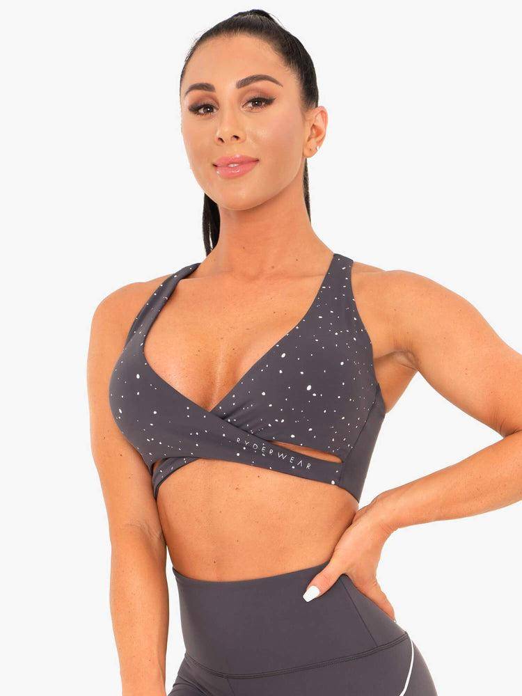 Staniki Sportowe Damskie Ryderwear Women Sports Bra Lunar Luxe Szare | PL1766QZ