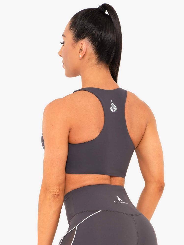 Staniki Sportowe Damskie Ryderwear Women Sports Bra Lunar Luxe Szare | PL1766QZ