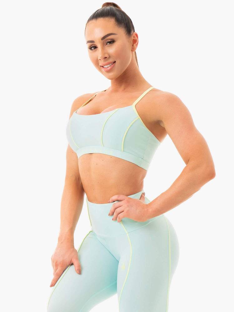 Staniki Sportowe Damskie Ryderwear Women Sports Bra Glow Aqua | PL1773IS