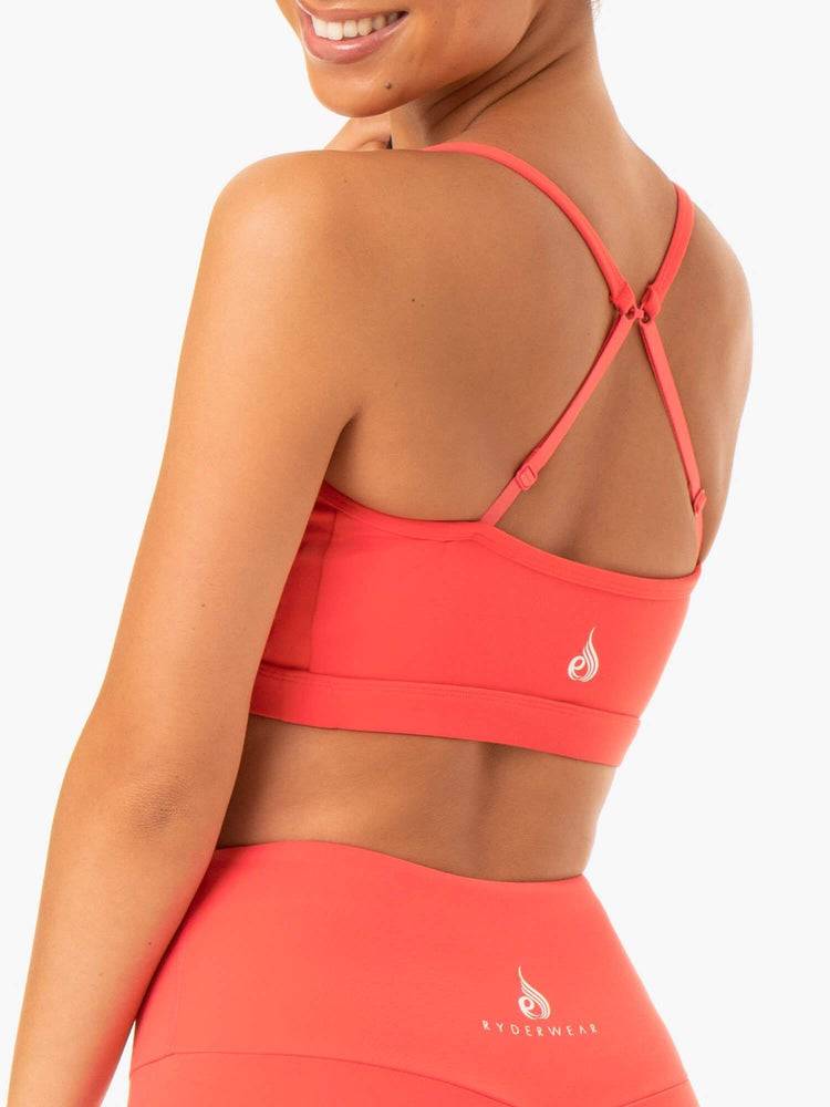 Staniki Sportowe Damskie Ryderwear Women Sports Bra Staples Koralowe | PL1782JJ