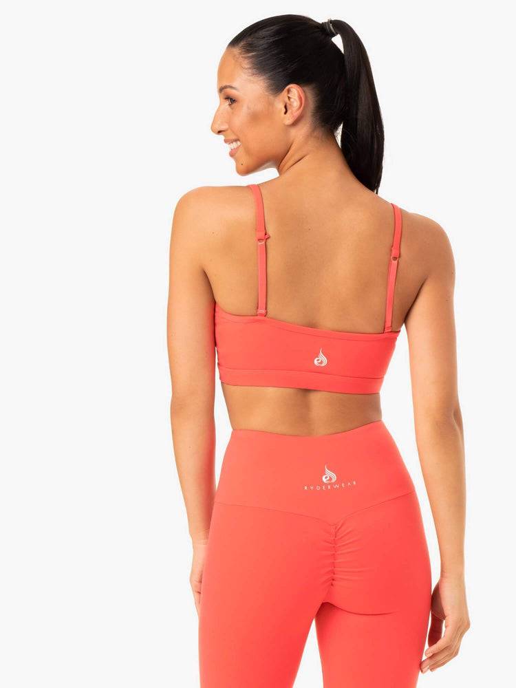 Staniki Sportowe Damskie Ryderwear Women Sports Bra Staples Koralowe | PL1782JJ