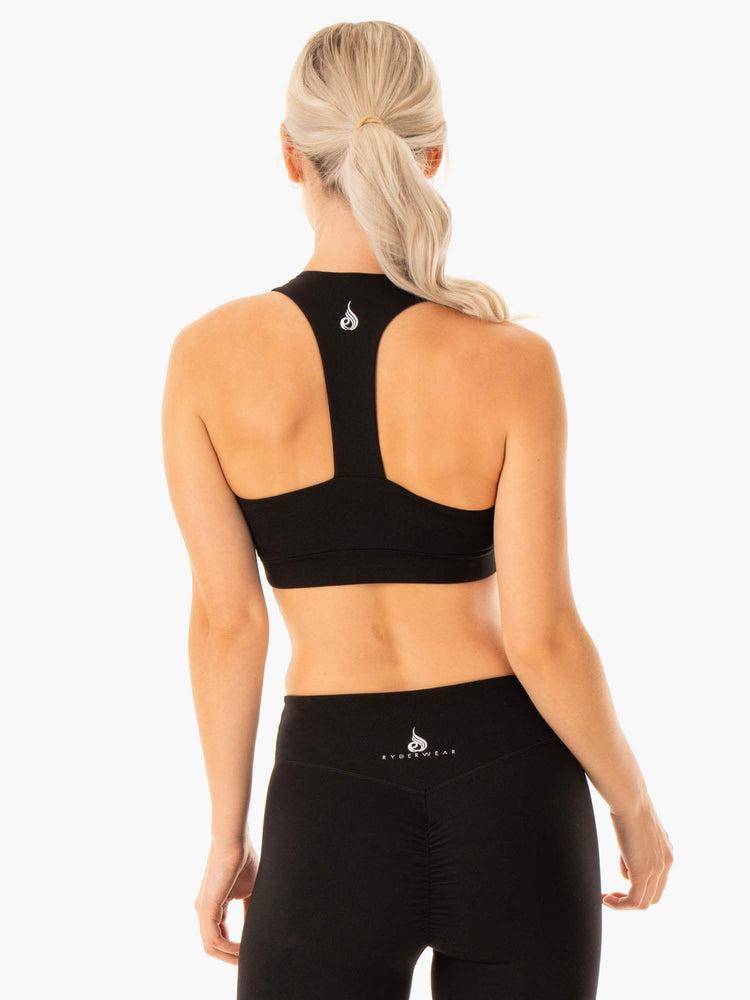 Staniki Sportowe Damskie Ryderwear Women Sports Bra Revival Czarne | PL1783KI