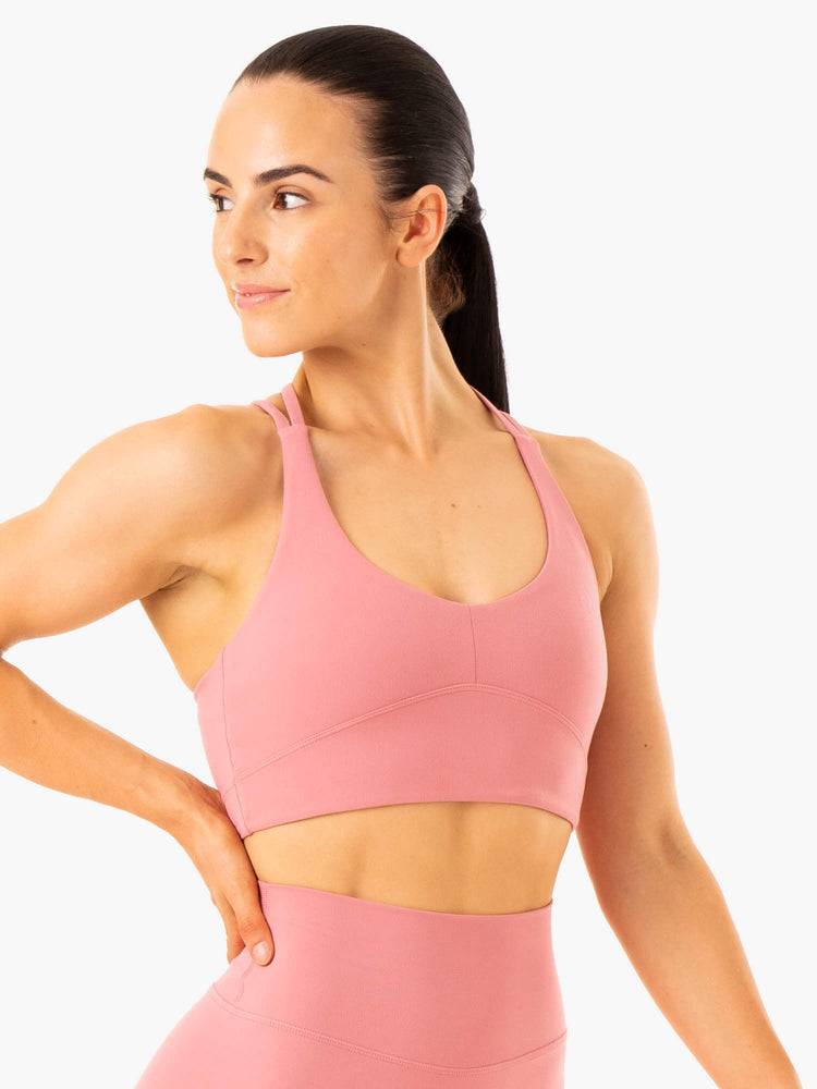 Staniki Sportowe Damskie Ryderwear Women Sports Bra NKD Refine Różowe | PL1798UT