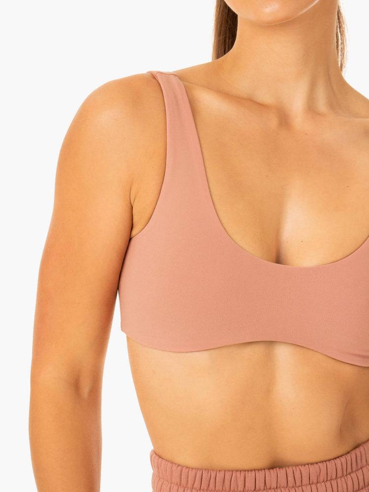 Staniki Sportowe Damskie Ryderwear Women Sports Bra Elevate Lounge Różowe | PL1807HK