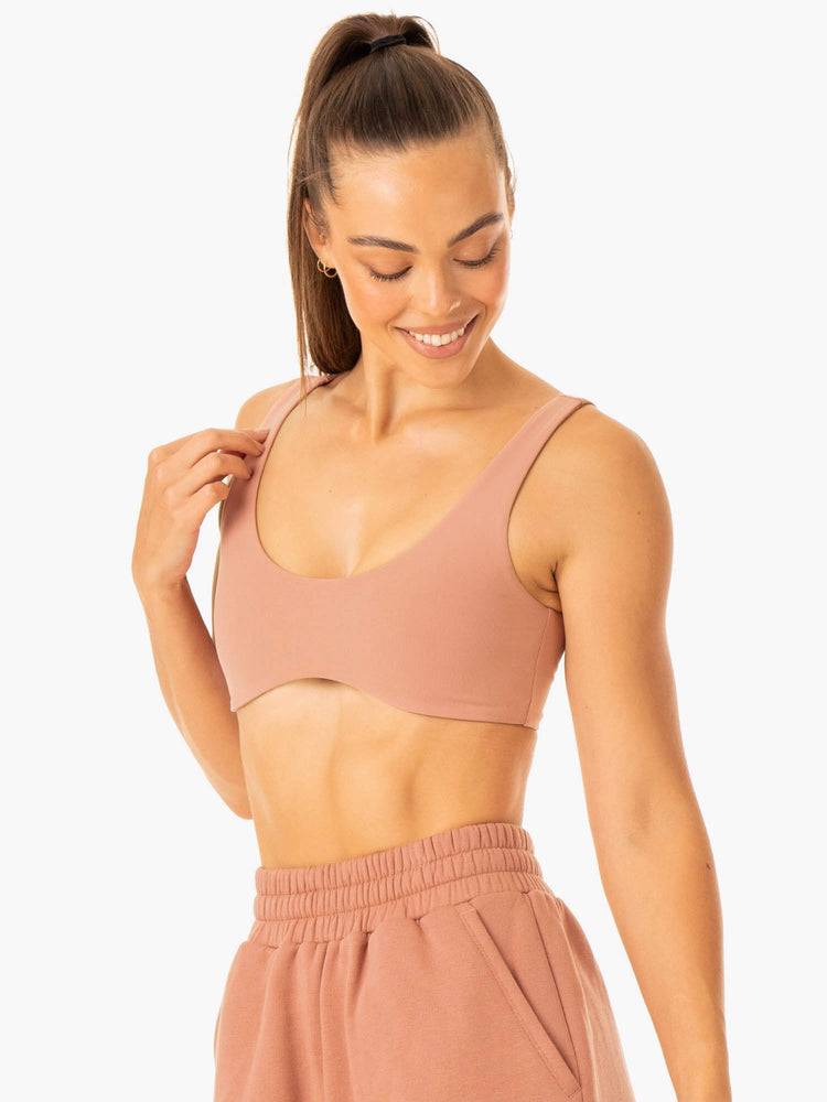 Staniki Sportowe Damskie Ryderwear Women Sports Bra Elevate Lounge Różowe | PL1807HK