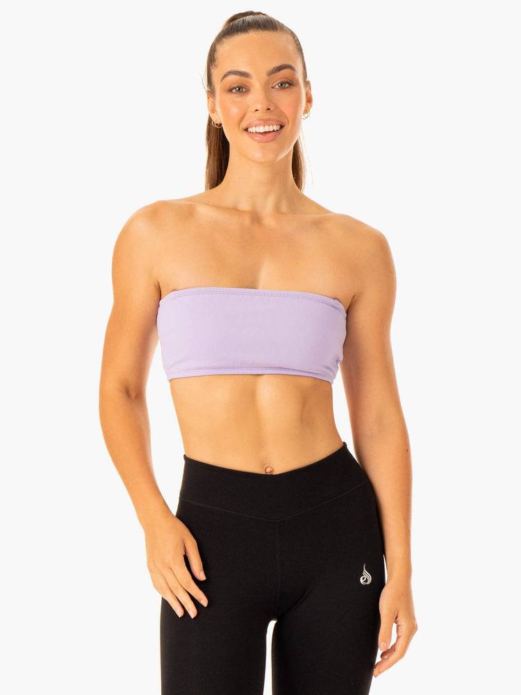 Staniki Sportowe Damskie Ryderwear Women Sports Bra Convertible Bandeau Lawenda | PL1813CE