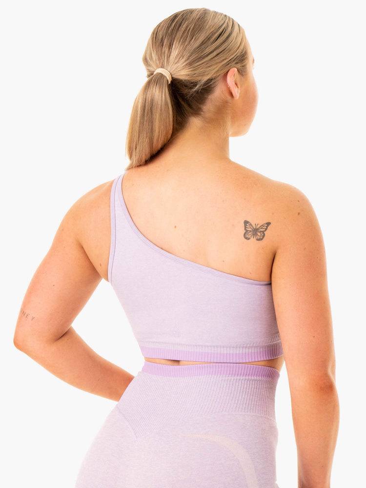 Staniki Sportowe Damskie Ryderwear Women Sports Bra Excel Seamless One Shoulder Lawenda | PL1828AP