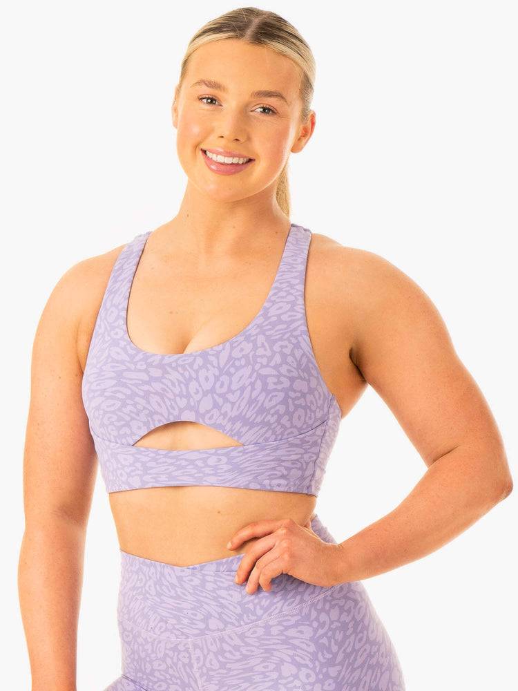 Staniki Sportowe Damskie Ryderwear Women Sports Bra Rotation Panterka | PL1836LH