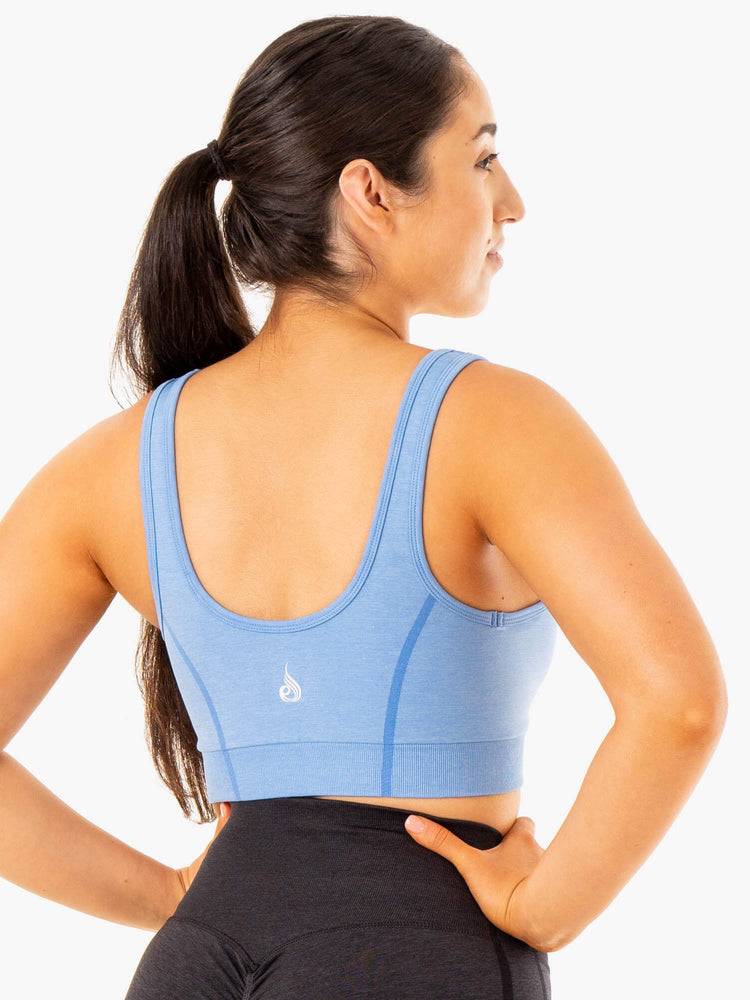 Staniki Sportowe Damskie Ryderwear Women Sports Bra Enhance Seamless Niebieskie | PL1846EX