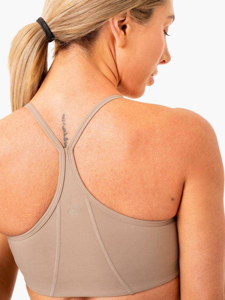 Staniki Sportowe Damskie Ryderwear Women Sports Bra NKD Frame Taupe | PL1850UT