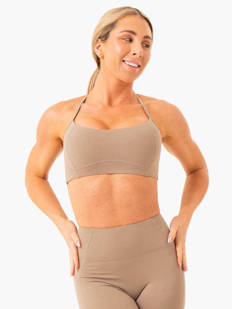 Staniki Sportowe Damskie Ryderwear Women Sports Bra NKD Frame Taupe | PL1850UT