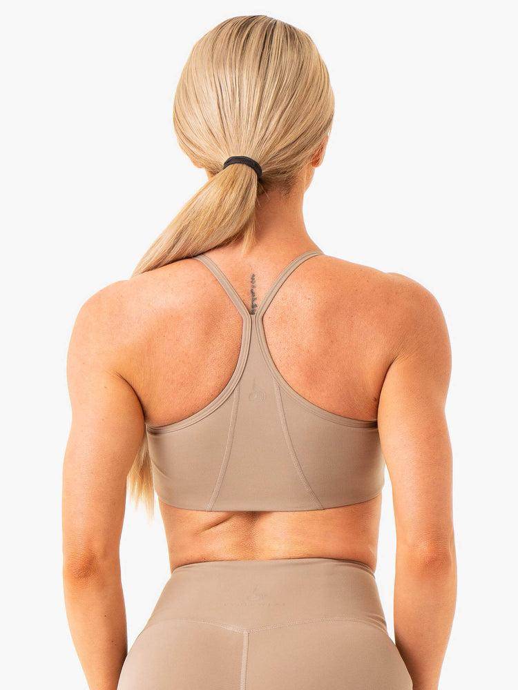 Staniki Sportowe Damskie Ryderwear Women Sports Bra NKD Frame Taupe | PL1850UT