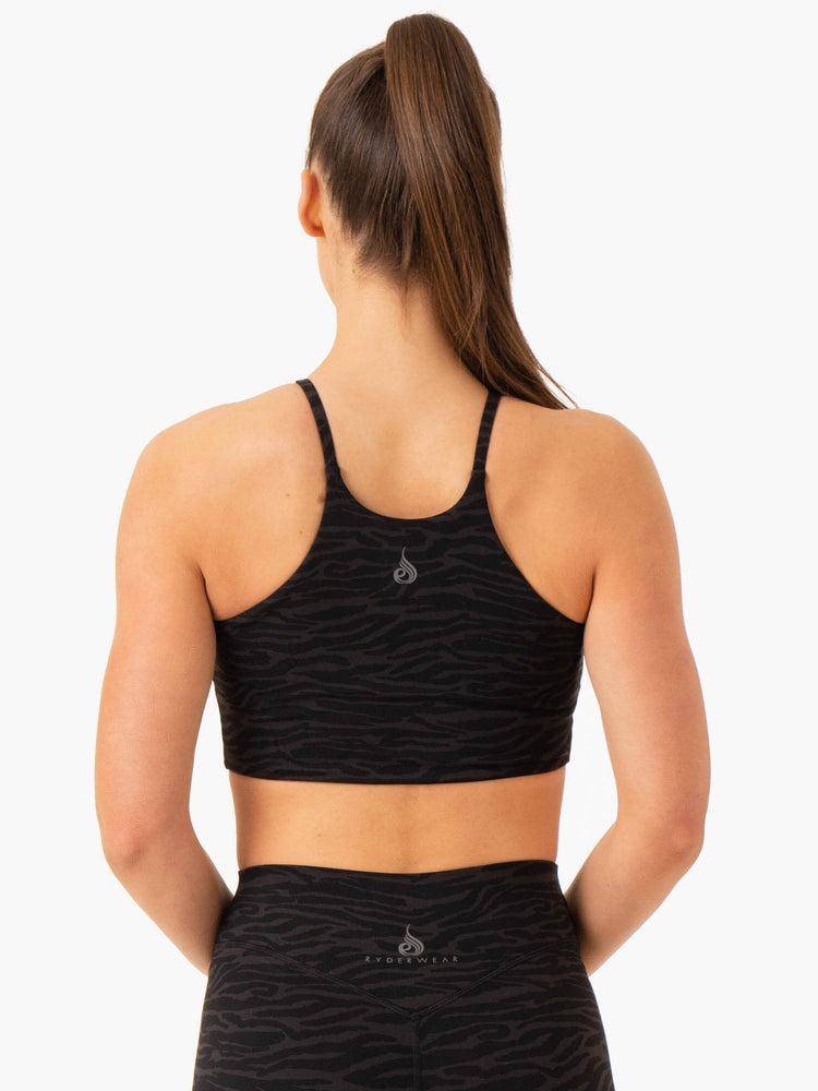 Staniki Sportowe Damskie Ryderwear Women Sports Bra Transform Reversible Sports Crop Czarne | PL1855SO