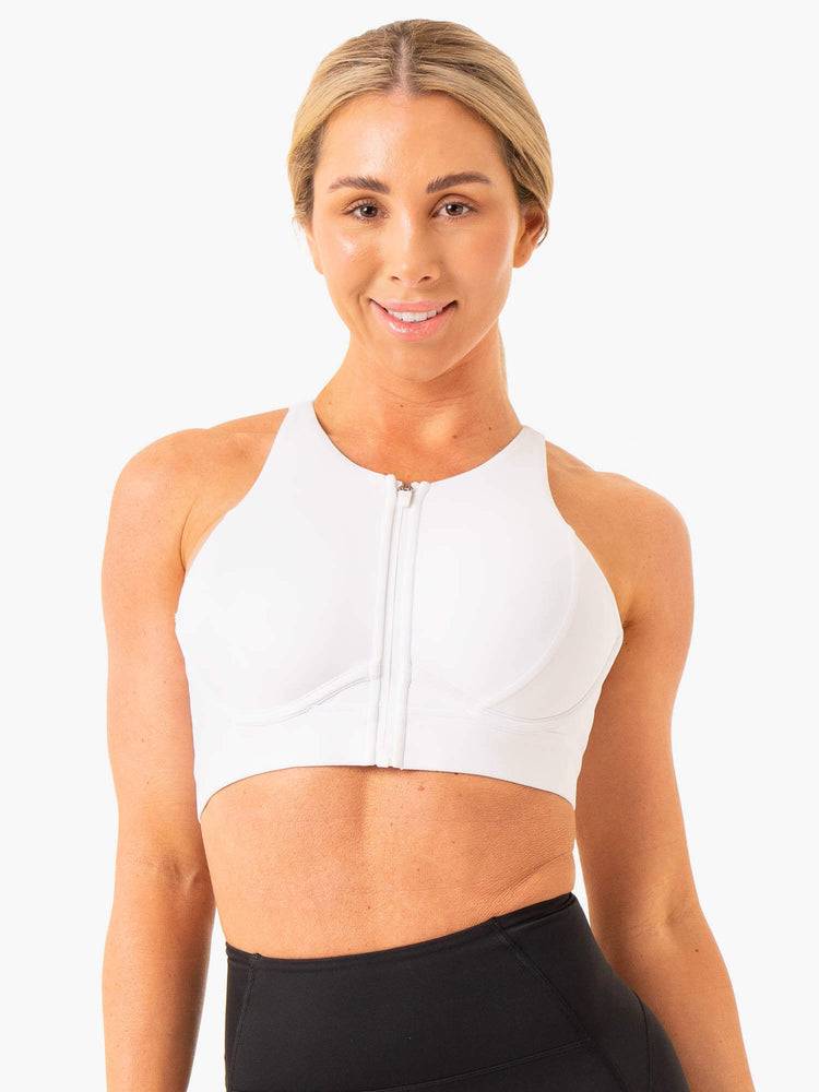 Staniki Sportowe Damskie Ryderwear Women Sports Bra Critical High Impact Białe | PL1858GL