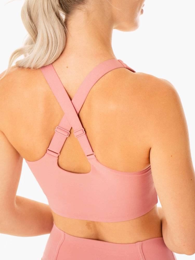 Staniki Sportowe Damskie Ryderwear Women Sports Bra Form Różowe | PL1860JJ