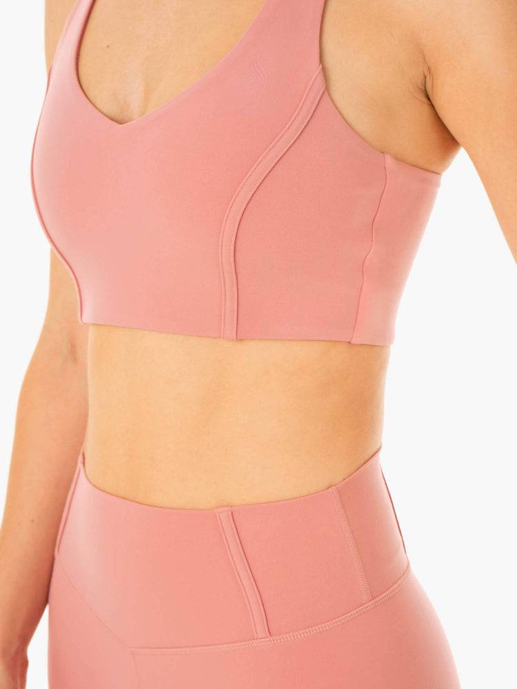 Staniki Sportowe Damskie Ryderwear Women Sports Bra Form Różowe | PL1860JJ