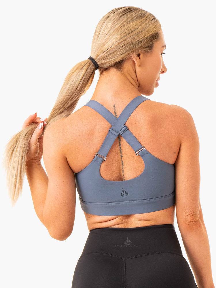 Staniki Sportowe Damskie Ryderwear Women Sports Bra Heighten High Impact Szare Niebieskie | PL1863ZG