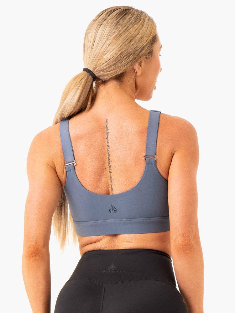 Staniki Sportowe Damskie Ryderwear Women Sports Bra Heighten High Impact Szare Niebieskie | PL1863ZG