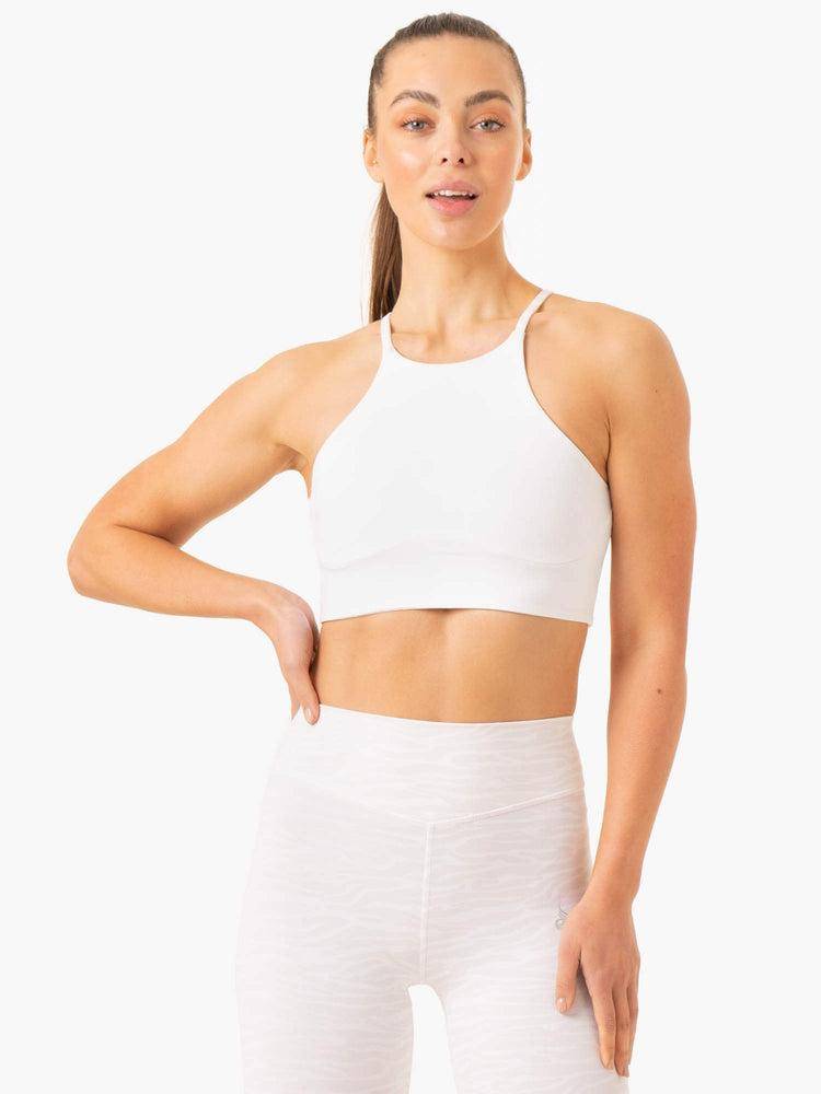 Staniki Sportowe Damskie Ryderwear Women Sports Bra Transform Reversible Sports Crop Białe | PL1879PQ