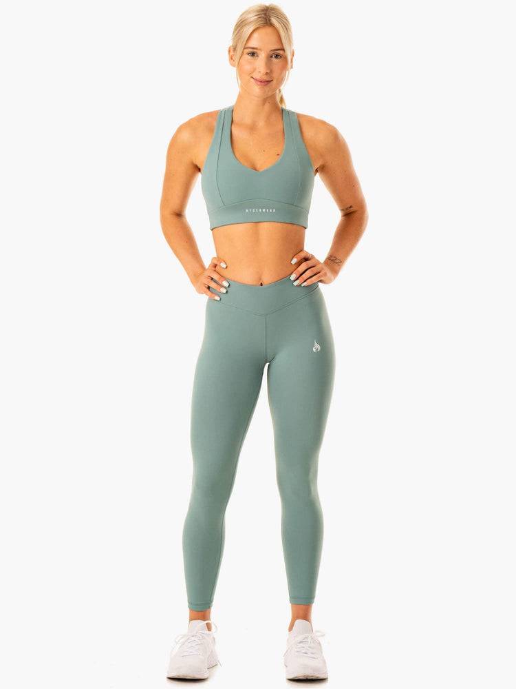 Staniki Sportowe Damskie Ryderwear Women Sports Bra Revival Oliwkowe Zielone | PL1880AP