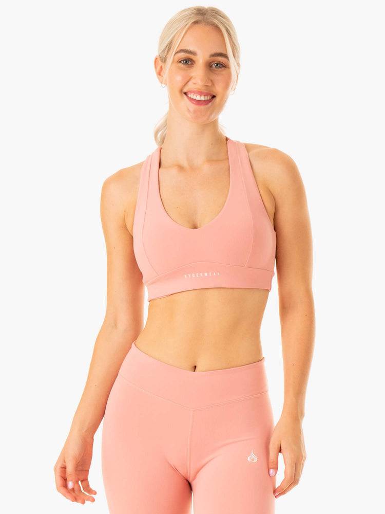 Staniki Sportowe Damskie Ryderwear Women Sports Bra Revival Różowe | PL1886JJ