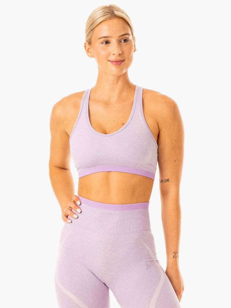 Staniki Sportowe Damskie Ryderwear Women Sports Bra Excel Seamless Lawenda | PL1890XF