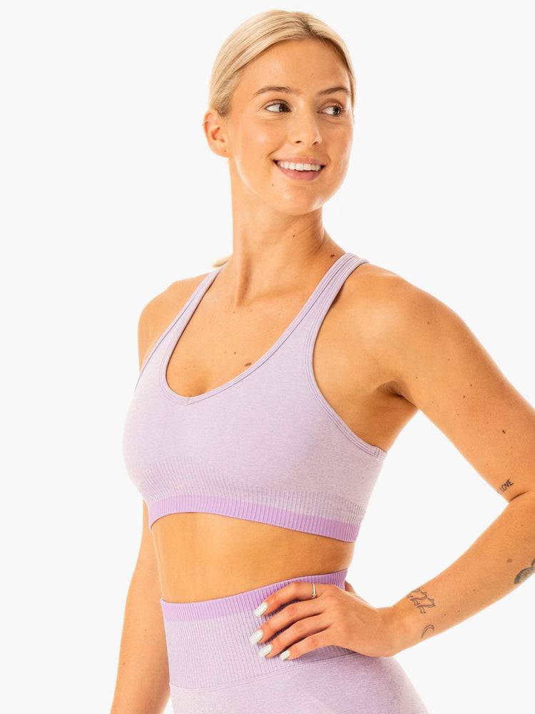 Staniki Sportowe Damskie Ryderwear Women Sports Bra Excel Seamless Lawenda | PL1890XF