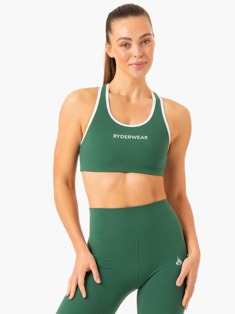 Staniki Sportowe Damskie Ryderwear Women Sports Bra Frequency High Impact Turkusowe | PL1891CE