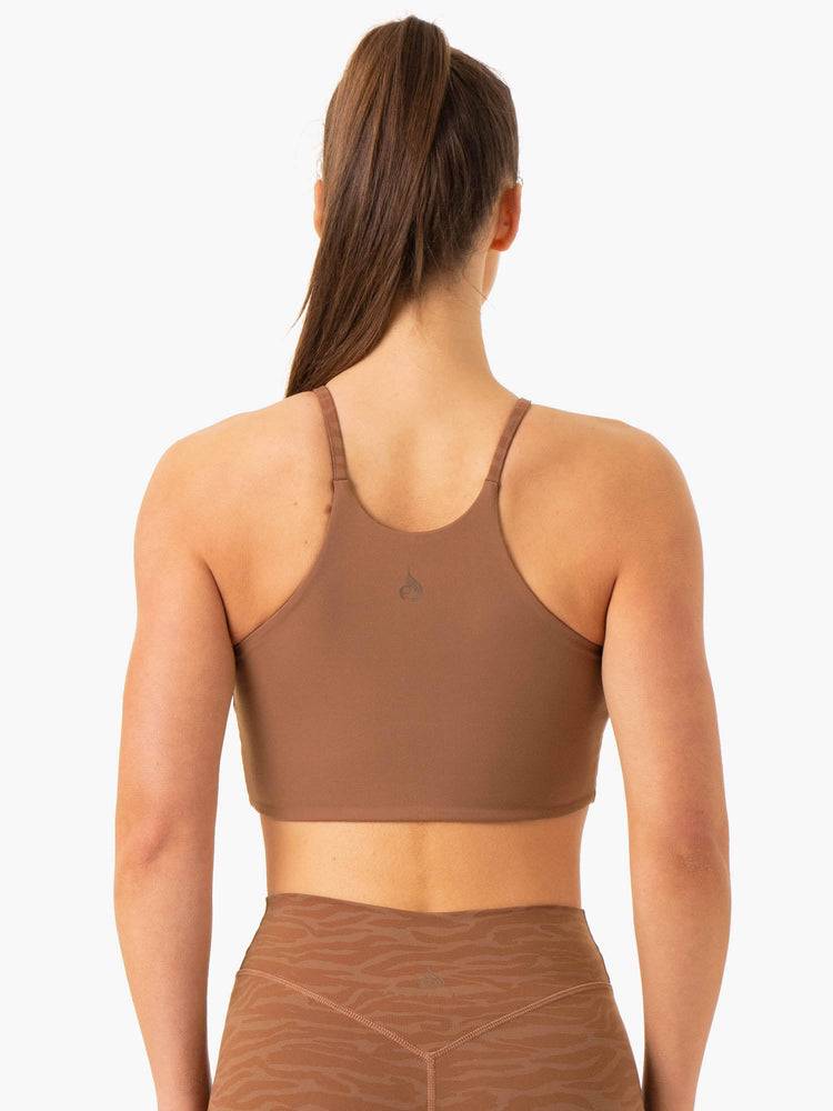 Staniki Sportowe Damskie Ryderwear Women Sports Bra Transform Reversible Sports Crop Czekolada | PL1910GL