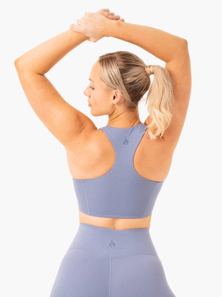 Staniki Sportowe Damskie Ryderwear Women Sports Bra NKD Frame Long Line Niebieskie | PL1921MA