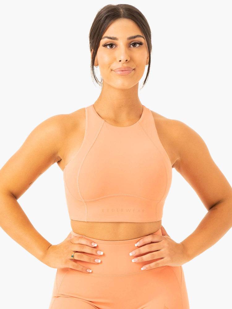 Staniki Sportowe Damskie Ryderwear Women Sports Bra NKD Frame Long Line Żółte | PL1927YU