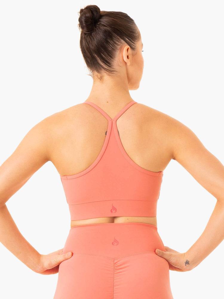 Staniki Sportowe Damskie Ryderwear Women Sports Bra Serene Cross Over Różowe Różowe | PL1928UT