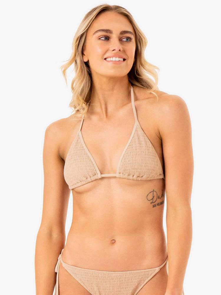 Stroje Kąpielowe Damskie Ryderwear Women Swimwear Paradise Triangle Bikini Top Brązowe | PL1474XF